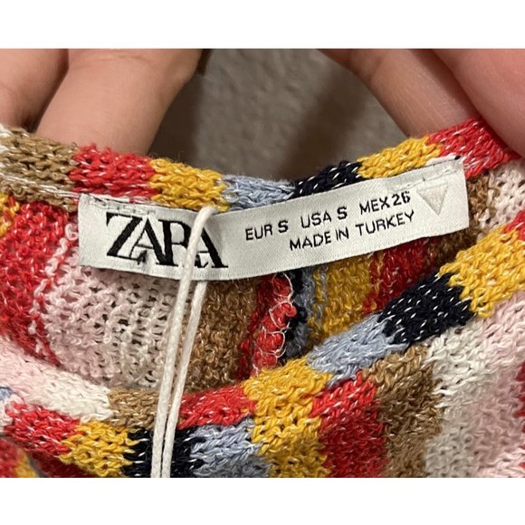 ZARA Terrycloth Cut Out Stripped Knit Jumpsuit - Picture 4 of 5